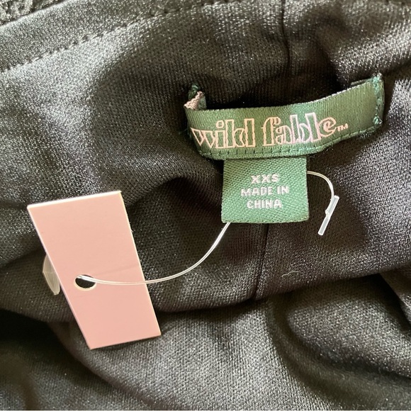 NWT Target Wild Fable Black Ruffle Lined Dress Adjustable Spaghetti Straps (XXS) - Picture 7 of 8